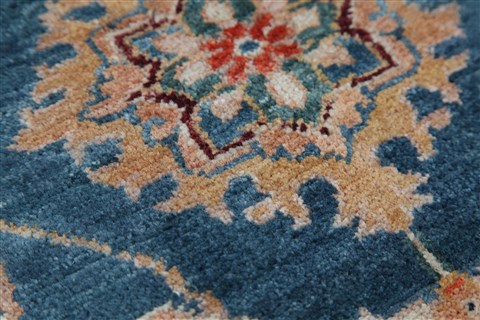 Chobi Blue Hand Knotted 80 X 100  Area Rug 151-18878 Image 7