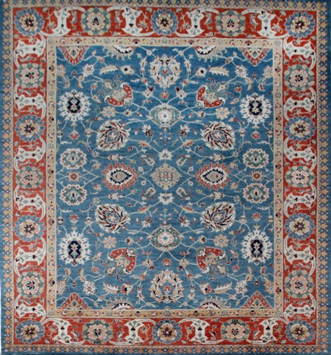 Chobi Blue Hand Knotted 80 X 100  Area Rug 151-18878 Image 0
