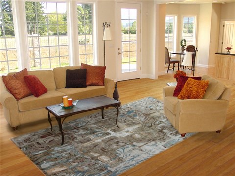 Modern Multicolor Hand Knotted 80 X 100  Area Rug 151-18881 Image 4