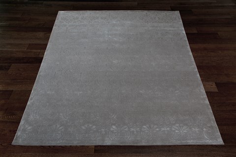 Indo-Nepal Grey Hand Knotted 80 X 100  Area Rug 151-18892 Image 10