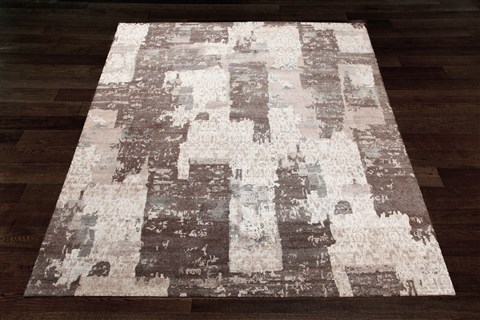 Patchwork Brown Square Hand Knotted 10 X 10  Area Rug 151-18893 Image 1