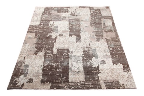 Patchwork Brown Square Hand Knotted 10 X 10  Area Rug 151-18893 Image 2