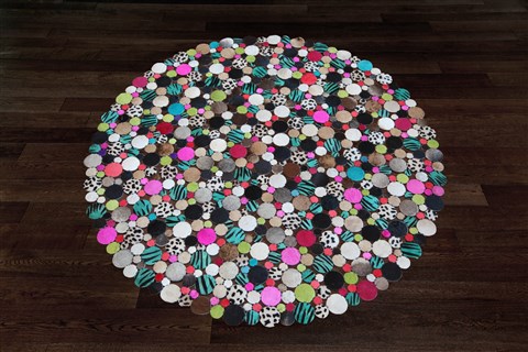 Modern Multicolor Round Hand Knotted 50 X 50  Area Rug 151-18905 Image 1