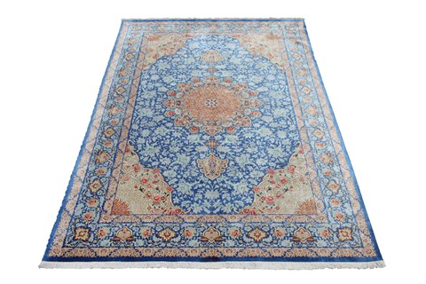 Tabriz Blue Hand Knotted 65 X 100  Area Rug 151-18910 Image 1