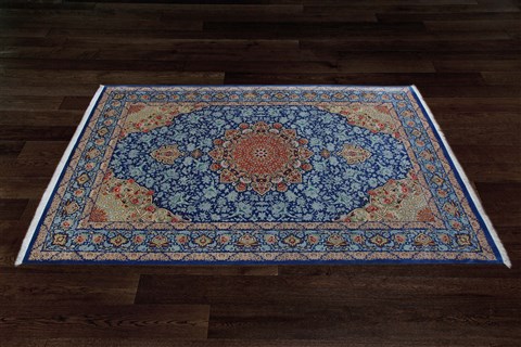 Tabriz Blue Hand Knotted 65 X 100  Area Rug 151-18910 Image 2