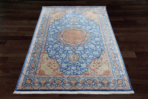 Tabriz Blue Hand Knotted 65 X 100  Area Rug 151-18910 Image 4