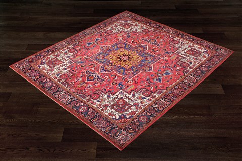 Kazak Red Square Hand Knotted 10 X 10  Area Rug 151-18911 Image 1