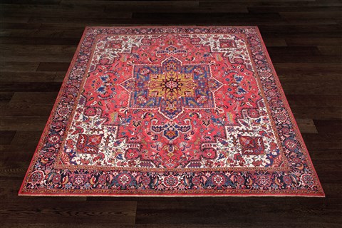 Kazak Red Square Hand Knotted 10 X 10  Area Rug 151-18911 Image 2