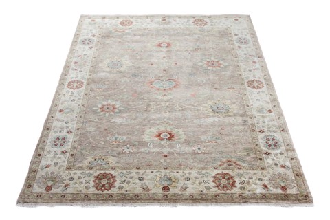 Chobi Brown Square Hand Knotted 10 X 10  Area Rug 151-18913 Image 1