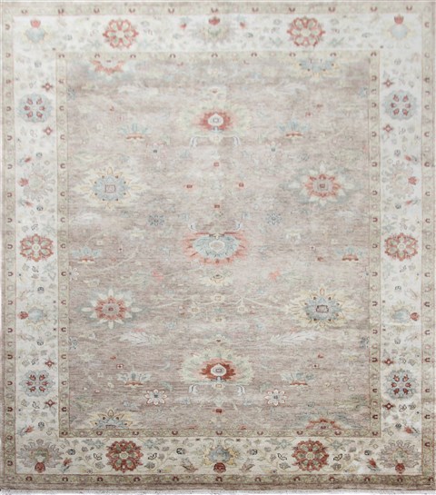 Chobi Brown Square Hand Knotted 10 X 10  Area Rug 151-18913 Image 0