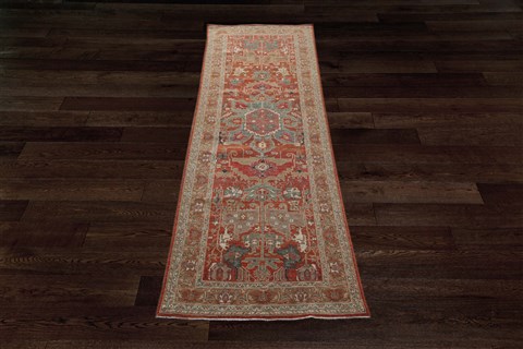 Kazak Red Runner Hand Knotted 40 X 120  Area Rug 151-18915 Image 1