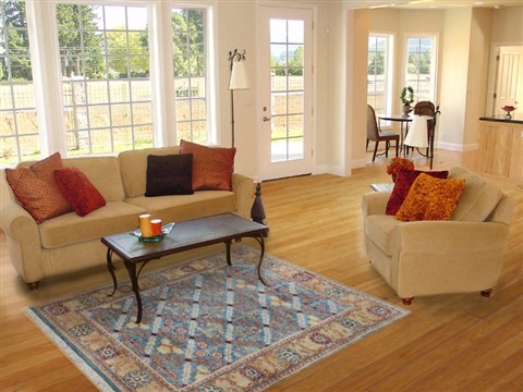 Patchwork Blue Hand Knotted 40 X 60  Area Rug 151-18918 Image 6