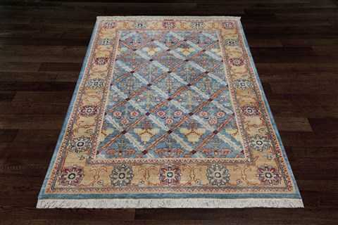 Patchwork Blue Hand Knotted 40 X 60  Area Rug 151-18918 Image 10