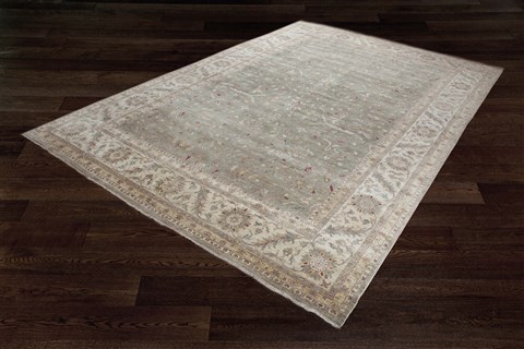 Chobi Green Hand Knotted 120 X 180  Area Rug 151-18920 Image 4