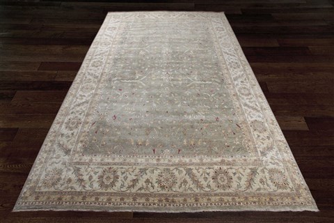 Chobi Green Hand Knotted 120 X 180  Area Rug 151-18920 Image 11