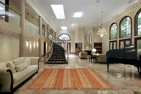 Chobi Orange Hand Knotted 81 X 99  Area Rug 250-18963 Image 1