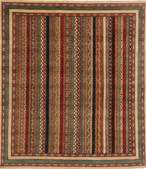 Chobi Brown Hand Knotted 81 X 94  Area Rug 250-18964 Image 0