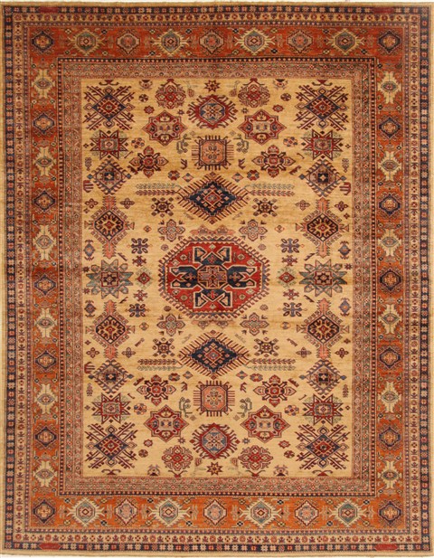 Kazak Beige Hand Knotted 710 X 104  Area Rug 250-18969 Image 0