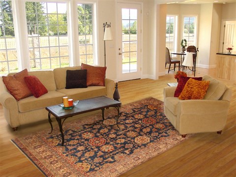 Kazak Blue Hand Knotted 84 X 101  Area Rug 250-18970 Image 4