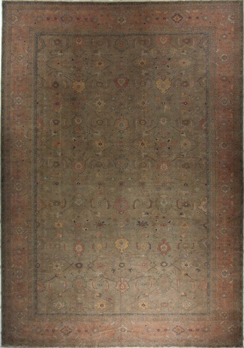 Oushak Green Hand Knotted 122 X 174  Area Rug 300-18971 Image 0