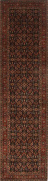 Herati Black Runner Hand Knotted 2'7" X 9'7"  Area Rug 250-18979