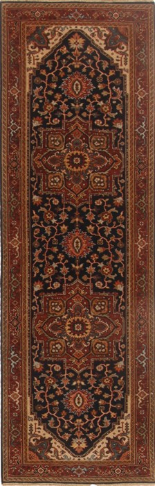 Serapi Blue Runner Hand Knotted 26 X 79  Area Rug 250-18985 Image 0
