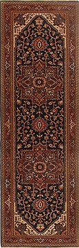 Indian Serapi Blue Runner 6 to 9 ft Wool Carpet 18985