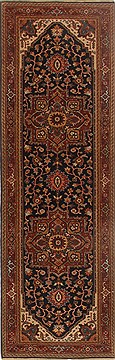 Serapi Blue Runner Hand Knotted 2'6" X 7'9"  Area Rug 250-18985