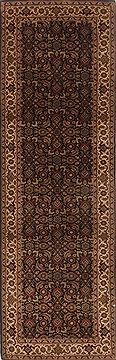 Herati Black Runner Hand Knotted 2'6" X 7'10"  Area Rug 250-18986