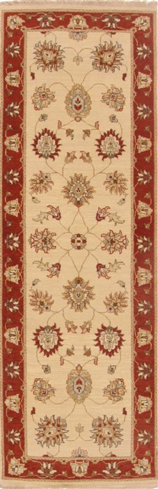 Ziegler Beige Runner Hand Knotted 28 X 710  Area Rug 250-18988 Image 0