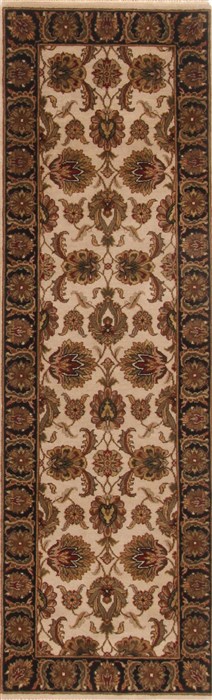 Agra Beige Runner Hand Knotted 26 X 81  Area Rug 250-18991 Image 0