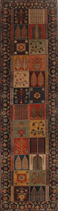 Bakhtiar Multicolor Runner Hand Knotted 28 X 100  Area Rug 250-18994 Image 0