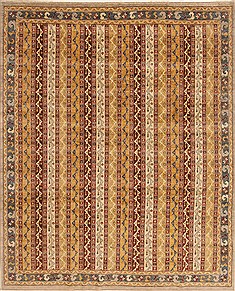Pakistani Chobi Multicolor Rectangle 8x10 ft Wool Carpet 19002