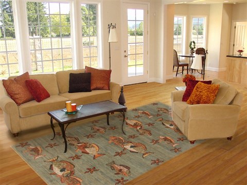 Modern Green Hand Knotted 61 X 92  Area Rug 250-19010 Image 4