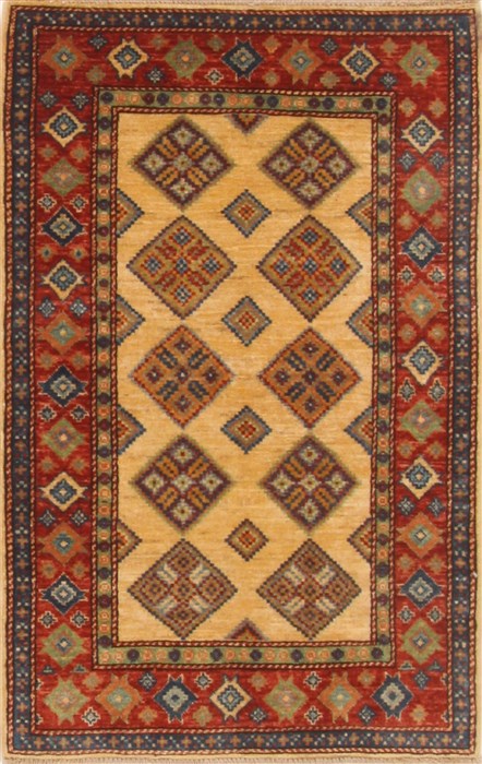 Kazak Yellow Hand Knotted 27 X 41  Area Rug 250-19023 Image 0