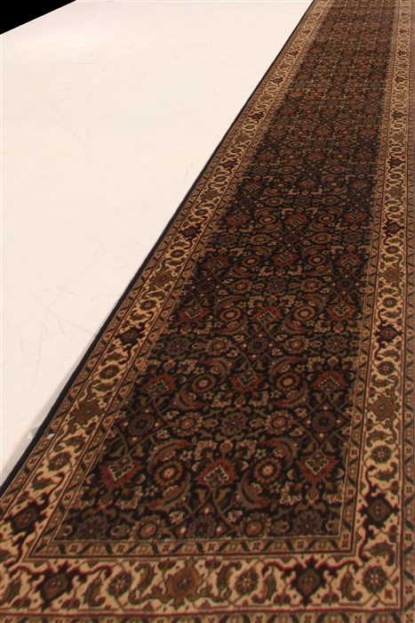 Herati Black Runner Hand Knotted 27 X 235  Area Rug 250-19031 Image 0