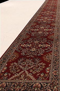 Indian sarouk Red Runner 16 to 20 ft Wool Carpet 19032