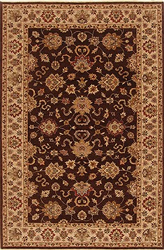 Agra Brown Hand Knotted 5'11" X 9'2"  Area Rug 250-19033