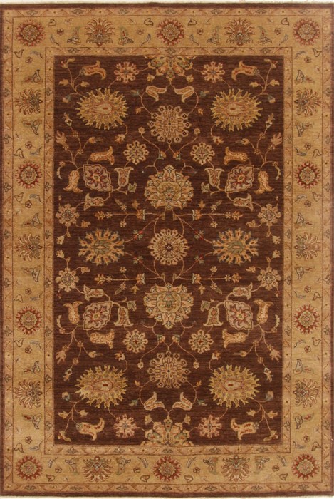 Agra Brown Hand Knotted 60 X 91 Area Rug 250-19036 Image 0