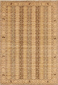 Pakistani Chobi Multicolor Rectangle 6x9 ft Wool Carpet 19039