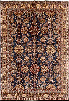 Pakistani Kazak Blue Rectangle 7x10 ft Wool Carpet 19046