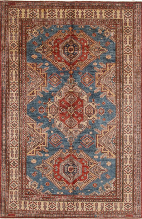 Kazak Blue Hand Knotted 59 X 811  Area Rug 250-19050 Image 0