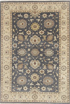 Indian Ziegler Blue Rectangle 6x9 ft Wool Carpet 19058
