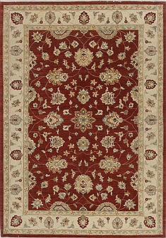 Indian Ziegler Red Rectangle 6x9 ft Wool Carpet 19061