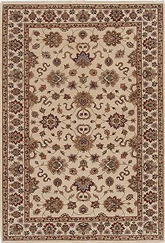 Indian Agra Beige Rectangle 6x9 ft Wool Carpet 19068