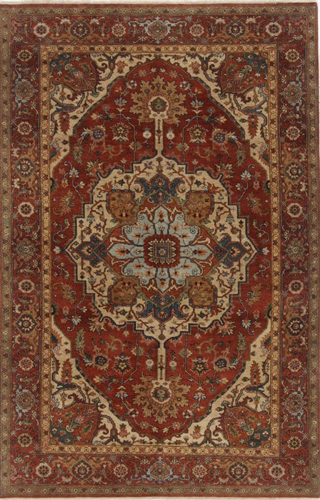 Serapi Orange Hand Knotted 511 X 93  Area Rug 250-19080 Image 0