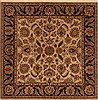 Agra Beige Square Hand Knotted 60 X 61  Area Rug 250-19102 Thumb 0