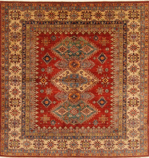 Kazak Red Square Hand Knotted 59 X 61  Area Rug 250-19103 Image 0