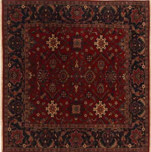 Tabas Red Square Hand Knotted 510 X 60  Area Rug 250-19104 Image 0