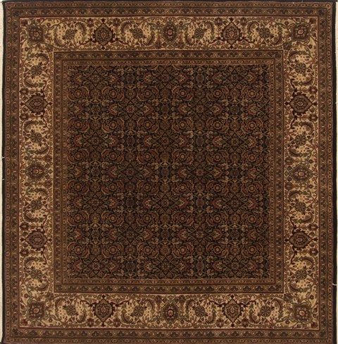 Herati Black Square Hand Knotted 62 X 63  Area Rug 250-19110 Image 0